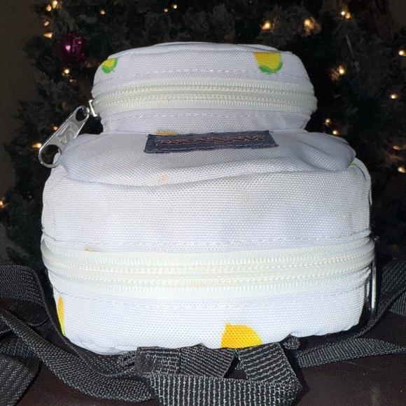 Adorable JanSport Quarter Pint Mini White Convertible Backpack with Lemon Design - Picture 7 of 15